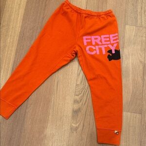 freecity crop Orange Sweatpants